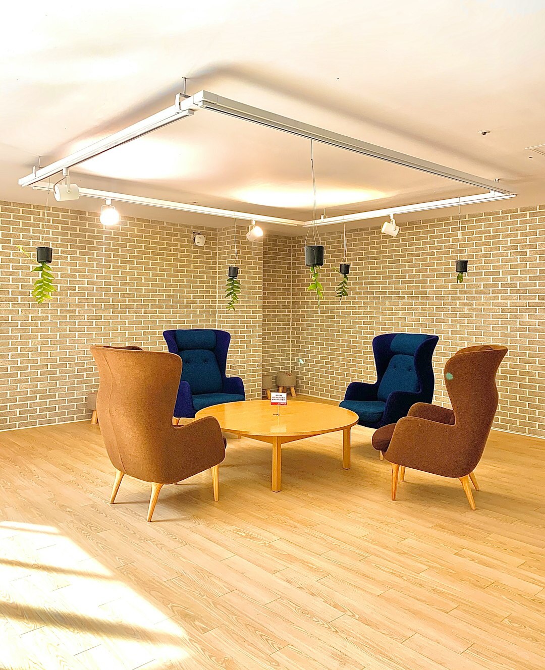 Bright room set up for a group workshop with chairs in a circle